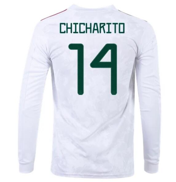 2020 Mexico Away Long Sleeve Soccer Jersey Shirt #14 JAVIER CHICHARITO HERNÁNDEZ